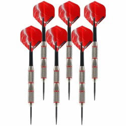 2x Set van 3 dartpijlen Blackjack Brass Red 25 grams - Dartpijlen